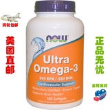 美国直邮Now Foods Omega-3 深海鱼油180粒 1000mg 500EPA 250DHA