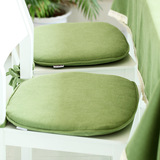 Nobildonna清新田园纯色椅子坐垫椅垫餐桌绿色布艺马蹄垫可拆洗