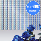 陶瓷蓝色地中海马赛克瓷砖背景墙贴长线条拼图 卫生间KTV酒店装修