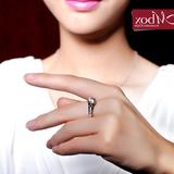 Mbox戒指 女款韩国版S925银镶嵌施华洛世奇锆石戒指指环 情系一生