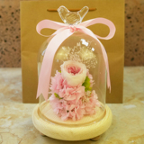 永生花盒玻璃罩保鲜花玫瑰礼盒创意生日圣诞节母亲节礼物