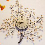 天美达幸福树创意挂钟客厅夜光挂表现代装饰静音时尚个性时钟包邮