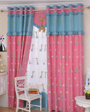 芳盛 田园韩式风格儿童长颈鹿毛巾绣花窗帘布 定制客厅卧室窗帘