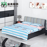 现代简约板式床双人气动软包储物床床1.2.1.5米.1.8高箱床家具