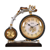 丽盛座钟欧式客厅钟表复古台钟创意自行车静音时钟摆件石英钟表