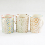 出口美国美式乡村纯手绘釉下彩创意陶瓷杯咖啡杯子马克杯水杯三色