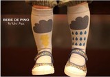 宝宝袜子护腿袜夏 婴儿袜子闪电云朵不对称韩国中长筒袜1双包邮