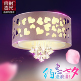 卧室灯温馨浪漫客厅简约现代时尚创意个性圆形水晶led吸顶灯灯具