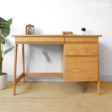 实木良品 北欧宜家简约日式纯实木书桌电脑桌书架可拆卸白橡木