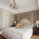 美式乡村床实木床简约欧式双人床1.5米1.8麻布婚床高档床可定制床