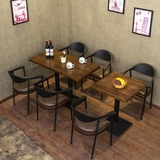 新款咖啡厅 奶茶店桌椅 餐桌椅咖啡厅组合咖啡厅桌椅批发复古实木