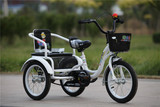 首发儿童双人三轮车 双胞胎自行车 储物筐充气轮胎脚踏车16寸童车