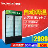 雪花 BD/BC-650 立式冰柜 650升冷藏双门展示柜 商用玻璃饮料柜