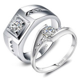 热卖正品钻石戒指 PT950铂金钻戒 结婚订婚戒子情侣对戒 男女一对
