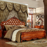 雅居汇欧式双人床1.8米1.5米公主床婚床新古典全实木床美式真皮床