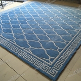 蓝色欧式中式地中海地毯客厅茶几沙发地毯卧室床边手工地毯定制