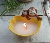 外单陶瓷猴子多功能摆件/烛台蜡烛/花盆/供佛油灯 创意家居饰品