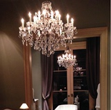 美式乡村水晶吊灯北欧简约卧室铁艺复古欧式客厅创意个性工业灯饰