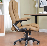 m美式椅皮电脑椅办公椅子实木旋转椅高靠背椅升降椅书桌椅
