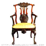 意大利 复古 单人椅 实木雕花 书椅 别墅 布艺 接待椅 做旧 单椅