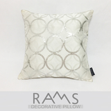 简约现代样板房间沙发靠垫抱枕 欧式银色亮片几何圆圈刺绣方形枕