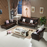 新款简欧进口头层牛皮沙发中厚皮创意客厅小户型123组合别墅沙发