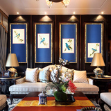 新中式古典怀旧客厅餐厅玄关花鸟挂画沙发背景墙装饰画有框画壁画