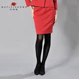 MAPLE AROMA红香枫专柜正品 职业套装系列红色提花半裙包臀短裙