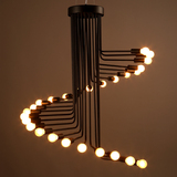 北欧loft螺旋楼梯工业吊灯复古个性简约创意铁艺餐厅客厅别墅灯具