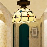 地中海阳台吸顶灯个性蒂凡尼厨卫玄关灯欧式复古创意LED灯具温馨
