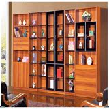 现代简约书柜书架自由组合展示柜 带玻璃门 组装书房书柜特价家具
