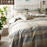 艾DO全棉床上用品床笠四件套纯棉美式田园1.8m床单被套件1.5m床品