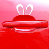 可爱卡通创意拉手贴纸兔子耳朵反光门把手车贴划痕贴汽车贴花包邮