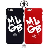 潮牌MLGB黑色红色磨砂硬壳苹果6s/小米4手机壳IPHONE6/PLUS/5S