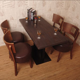 厂家直销 咖啡厅桌椅奶茶店餐桌椅甜品店餐桌西餐厅实木桌椅组合