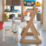 多层板餐椅带餐盘折叠周岁礼物儿童宝宝餐椅木可调节实木升降调节