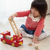 森林消防車卡车木制玩具梯子家禽车模型汽车益智儿童幼儿园礼物