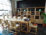 老榆木免漆茶桌书房书桌现代新中式茶室茶桌会议桌办公桌明式家具