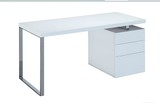 现代简约白色烤漆不锈钢腿可移动家用书桌 电脑桌儿童写字台特价