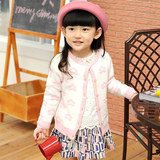 2014韩版儿童单排扣女童常规新款B类针织衫开衫实拍有模特毛衣