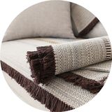 欧式条纹沙发垫布艺简约现代沙发垫四季通用实木沙发巾沙发套坐垫