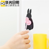 日本AISEN浴室可爱卡通兔子牙刷架座创意强力吸壁粘贴式牙刷挂钩