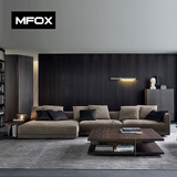 MFOX新款北欧简约现代客厅转角沙发组合沙发休闲布艺沙发8018#
