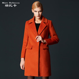 瑞比卡品牌呢子大衣女士2016秋冬新款欧美高端羊毛呢外套女中长款
