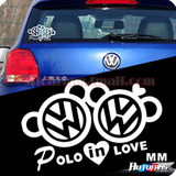 装饰贴 汽车用品 3M反光贴纸polo in love 大众 个性卡通改装车贴