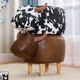 牛坐墩设计师可爱趣味墩子卡通凳子麂皮绒牛造型脚凳换鞋凳穿鞋凳