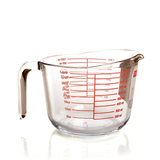 钢化玻璃量杯 灌肠量杯 带刻度耐热微波炉牛奶杯烘培厨房量杯1L