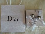 法国正品代购 迪奥Dior银色珍珠蕾丝耳钉 限量款 圣诞节礼物
