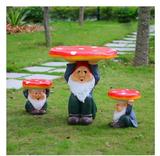 树脂花园庭院儿童摆件户外装饰工艺品卡通小矮人休闲蘑菇桌椅凳子