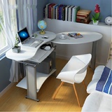 创意转角电脑桌台式家用现代书桌简约折叠办公桌时尚双人旋转桌子
